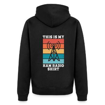 Ceci est mon radio amateur - Veste à capuche bio Premium Unisexe - noir - Dos - Nico (187cm)
