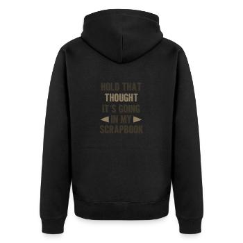 Scrapbooker-Geschenke halten diesen Gedanken fest, der in - Unisex Premium Bio Zip Hoodie - Schwarz - Hinten - Nico (187cm)