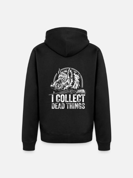 I Collect Dead Things - Unisex Premium Organic Zip Hoodie - black