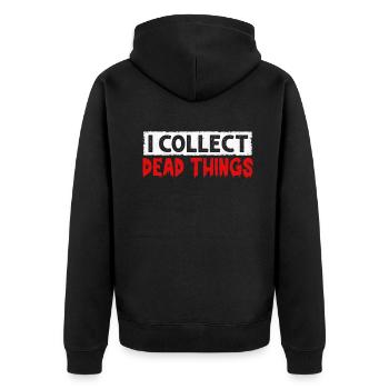 Je collectionne les choses mortes - Veste à capuche bio Premium Unisexe - noir - Dos - Nico (187cm)