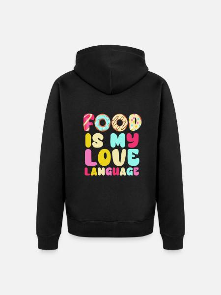 Food Is My Love Language - Unisex Premium Organic Zip Hoodie - black