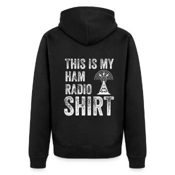This Is My Ham Radio - Unisex Premium Organic Zip Hoodie - black - Back - Nico (187cm)