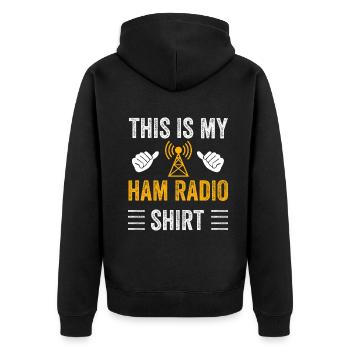 This Is My Ham Radio - Unisex Premium Organic Zip Hoodie - black - Back - Nico (187cm)