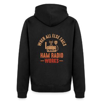 Quand tout le reste échoue, la radio amateur fonctionne - Veste à capuche bio Premium Unisexe - noir - Dos - Nico (187cm)