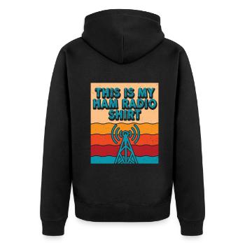 Ceci est mon radio amateur - Veste à capuche bio Premium Unisexe - noir - Dos - Nico (187cm)
