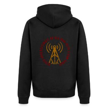 Unterschätze niemals einen alten Mann mit einem Amateurfunk - Unisex Premium Bio Zip Hoodie - Schwarz - Hinten - Nico (187cm)