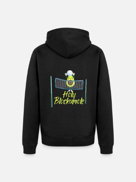 Holy Blockamole Volleyball Avocado - Unisex Premium Organic Zip Hoodie - black