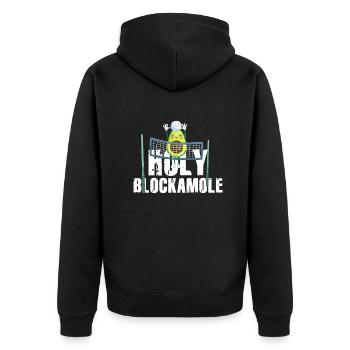 Heilige Blockamole Volleyball Avocado - Unisex Premium Bio Zip Hoodie - Schwarz - Hinten - Nico (187cm)