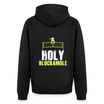 Heilige Blockamole Volleyball Avocado - Unisex Premium Bio Zip Hoodie - Schwarz - Hinten - Nico (187cm)