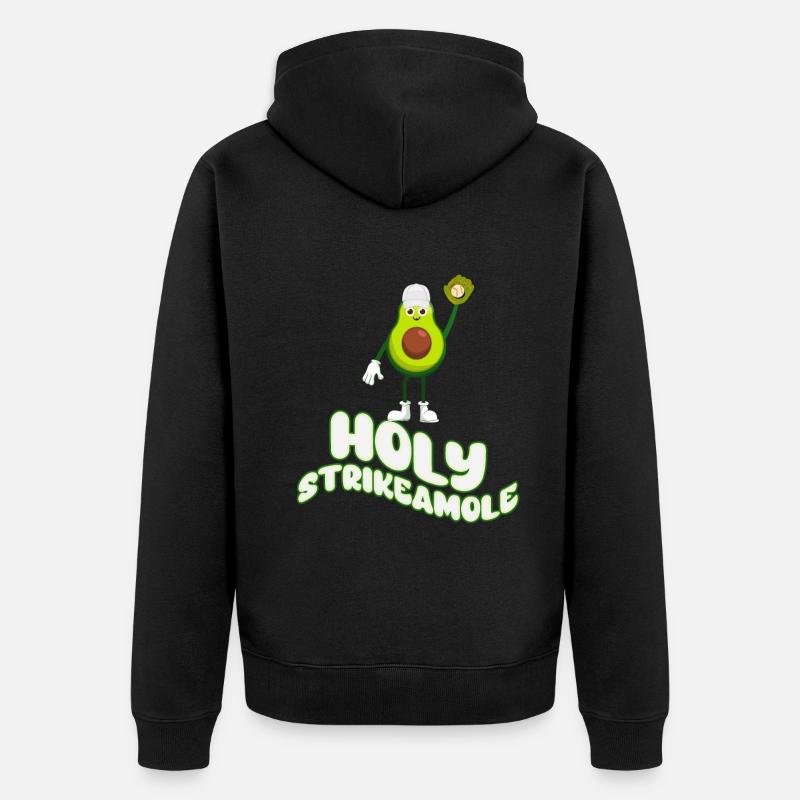 Heilige Strikeamole Baseball Softball Avocado - Unisex Premium Bio Zip Hoodie - Schwarz