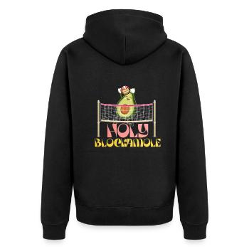 Heilige Blockamole Volleyball Avocado - Unisex Premium Bio Zip Hoodie - Schwarz - Hinten - Nico (187cm)