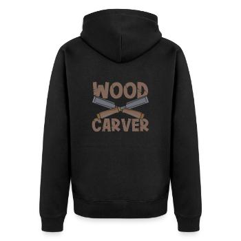 Sculpteur sur bois Bois croisé Outils de menuiserie - Veste à capuche bio Premium Unisexe - noir - Dos - Nico (187cm)