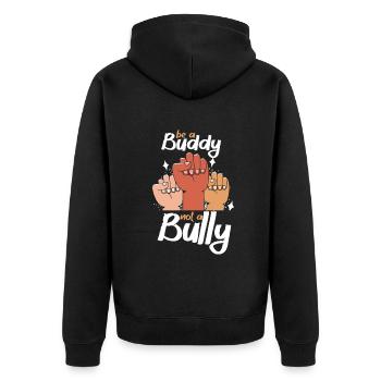 Soyez un copain, pas un intimidateur Lutte contre l’intimidation - Veste à capuche bio Premium Unisexe - noir - Dos - Nico (187cm)