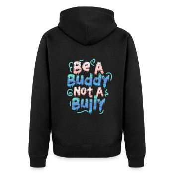 Soyez un copain, pas un intimidateur Lutte contre l’intimidation - Veste à capuche bio Premium Unisexe - noir - Dos - Nico (187cm)