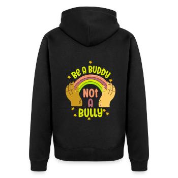 Soyez un copain, pas un intimidateur Lutte contre l’intimidation - Veste à capuche bio Premium Unisexe - noir - Dos - Nico (187cm)