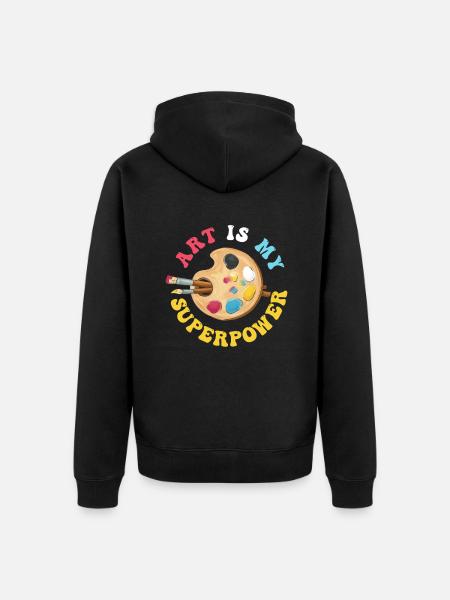Art Is My Superpower - Unisex Premium Organic Zip Hoodie - black