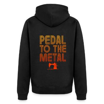 Pédalez à la machine à coudre en métal - Veste à capuche bio Premium Unisexe - noir - Dos - Nico (187cm)