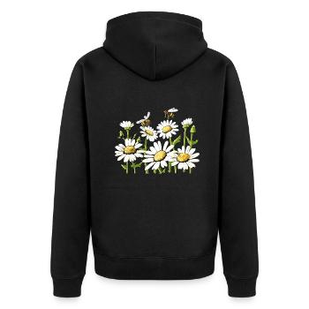 Marguerites Daisy Summer Daisies Flower Garden - Unisex Premium Organic Zip Hoodie - black - Back - Nico (187cm)