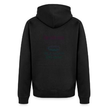 Definition des Präparators wie ein Chirurg, nur kühler - Unisex Premium Bio Zip Hoodie - Schwarz - Hinten - Nico (187cm)