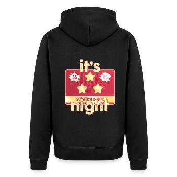Es ist Scratch And Win Night - Unisex Premium Bio Zip Hoodie - Schwarz - Hinten - Nico (187cm)
