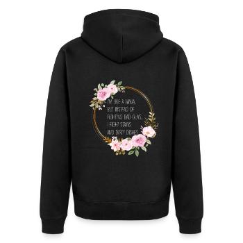 Comme une femme au foyer ninja - Veste à capuche bio Premium Unisexe - noir - Dos - Nico (187cm)