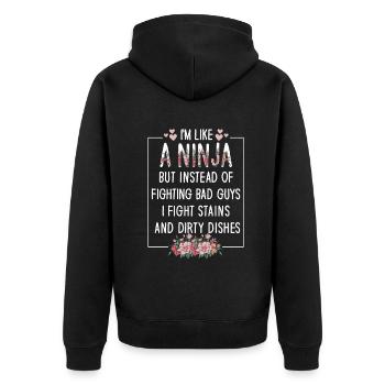 Comme une femme au foyer ninja - Veste à capuche bio Premium Unisexe - noir - Dos - Nico (187cm)