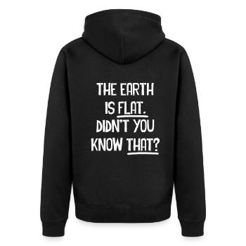 La terre est plate, vous ne le saviez pas ? - Veste à capuche bio Premium Unisexe - noir - Dos - Nico (187cm)