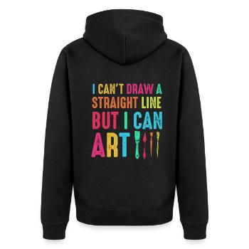 Je ne peux pas tracer une ligne droite mais je peux Art - Veste à capuche bio Premium Unisexe - noir - Dos - Nico (187cm)