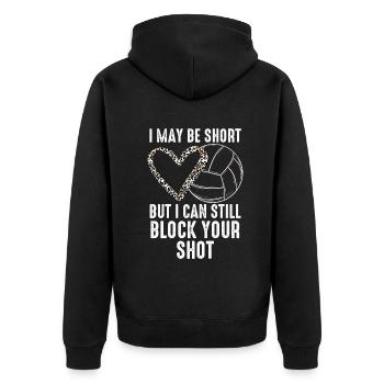 Je peux bloquer votre tir Volleyball de plage - Veste à capuche bio Premium Unisexe - noir - Dos - Nico (187cm)