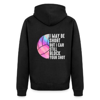Je peux bloquer votre tir Volleyball de plage - Veste à capuche bio Premium Unisexe - noir - Dos - Nico (187cm)