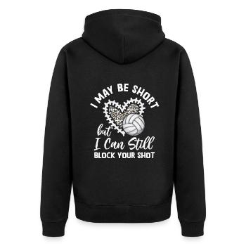 Je peux bloquer votre tir Volleyball de plage - Veste à capuche bio Premium Unisexe - noir - Dos - Nico (187cm)