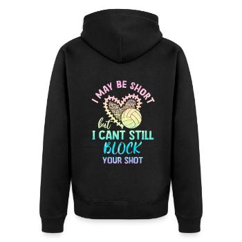 Je peux bloquer votre tir Volleyball de plage - Veste à capuche bio Premium Unisexe - noir - Dos - Nico (187cm)