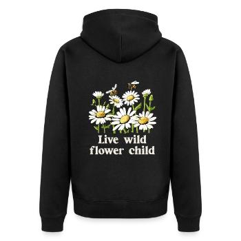 Marguerites Daisy Summer Daisies Flower Garden - Unisex Premium Organic Zip Hoodie - black - Back - Nico (187cm)