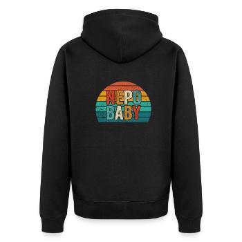 Vetternwirtschaft Nepo Baby - Unisex Premium Bio Zip Hoodie - Schwarz - Hinten - Nico (187cm)