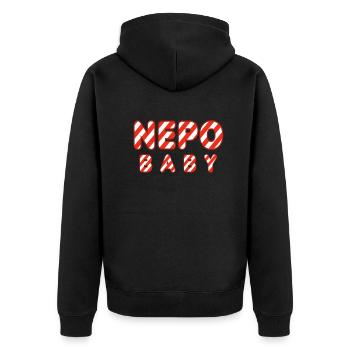 Vetternwirtschaft Nepo Baby - Unisex Premium Bio Zip Hoodie - Schwarz - Hinten - Nico (187cm)