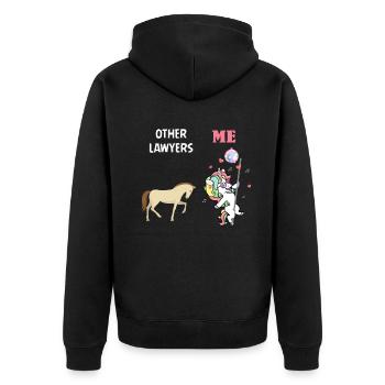 Autres avocats Me Licorne Cheval - Veste à capuche bio Premium Unisexe - noir - Dos - Nico (187cm)