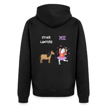Autres avocats Me Licorne Cheval - Veste à capuche bio Premium Unisexe - noir - Dos - Nico (187cm)