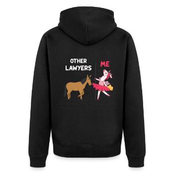 Autres avocats Me Licorne Cheval - Veste à capuche bio Premium Unisexe - noir - Dos - Nico (187cm)