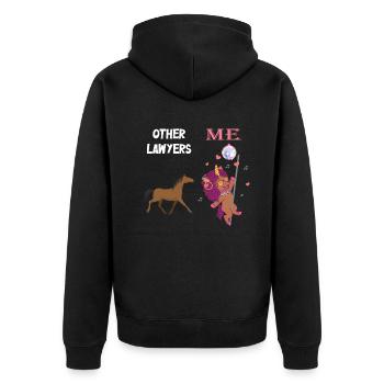 Autres avocats Me Licorne Cheval - Veste à capuche bio Premium Unisexe - noir - Dos - Nico (187cm)