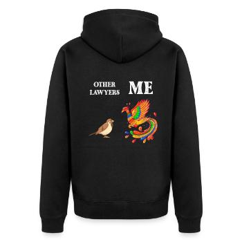 Autres avocats Me Bird Phoenix - Veste à capuche bio Premium Unisexe - noir - Dos - Nico (187cm)