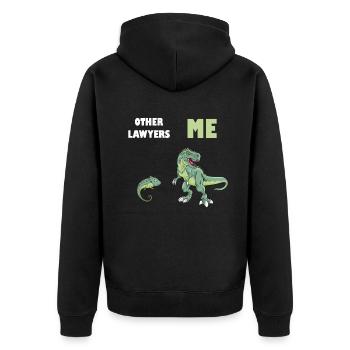 Other Lawyers Me Lizard T-Rex - Unisex Premium Organic Zip Hoodie - black - Back - Nico (187cm)