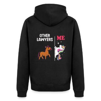 Autres avocats Me Licorne Cheval - Veste à capuche bio Premium Unisexe - noir - Dos - Nico (187cm)