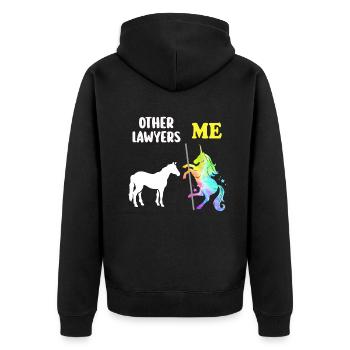 Autres avocats Me Licorne Cheval - Veste à capuche bio Premium Unisexe - noir - Dos - Nico (187cm)