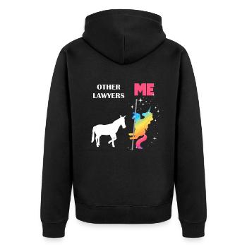 Autres avocats Me Licorne Cheval - Veste à capuche bio Premium Unisexe - noir - Dos - Nico (187cm)
