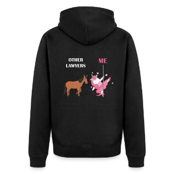 Autres avocats Me Licorne Cheval - Veste à capuche bio Premium Unisexe - noir - Dos - Nico (187cm)