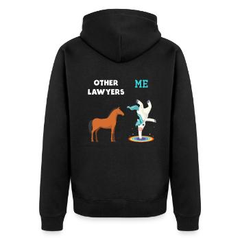 Autres avocats Me Licorne Cheval - Veste à capuche bio Premium Unisexe - noir - Dos - Nico (187cm)