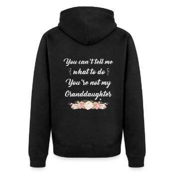 Pas ma petite-fille - Veste à capuche bio Premium Unisexe - noir - Dos - Nico (187cm)