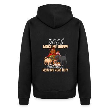 Les chiens me rendent heureux humain me font mal à la tête Doglove - Veste à capuche bio Premium Unisexe - noir - Dos - Nico (187cm)