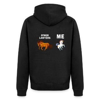 Autres avocats Me Licorne Cheval - Veste à capuche bio Premium Unisexe - noir - Dos - Nico (187cm)
