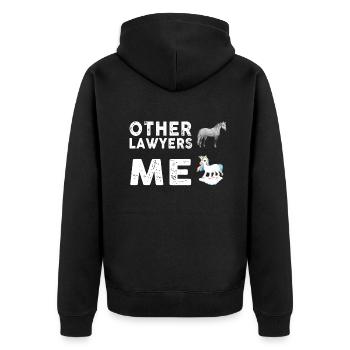 Autres avocats Me Licorne Cheval - Veste à capuche bio Premium Unisexe - noir - Dos - Nico (187cm)